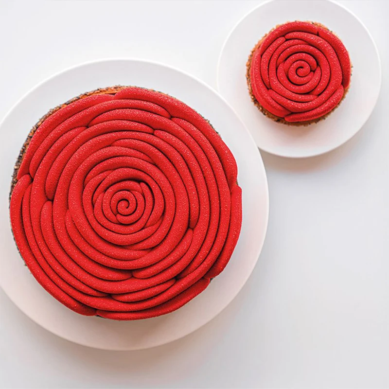 Rose Shape Silicone Cake Mold Mousse Pastry Valentine's Day Party Dessert Decorating Tools Non-Stick Easy Release Baking Molds