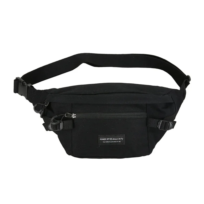 Canvas Big Casual Waist Bag Unisex Fanny Pack Streetwear Chest Bag Hip Hop Banana Bags High Quality Outdoor Big Belt Waist Packs