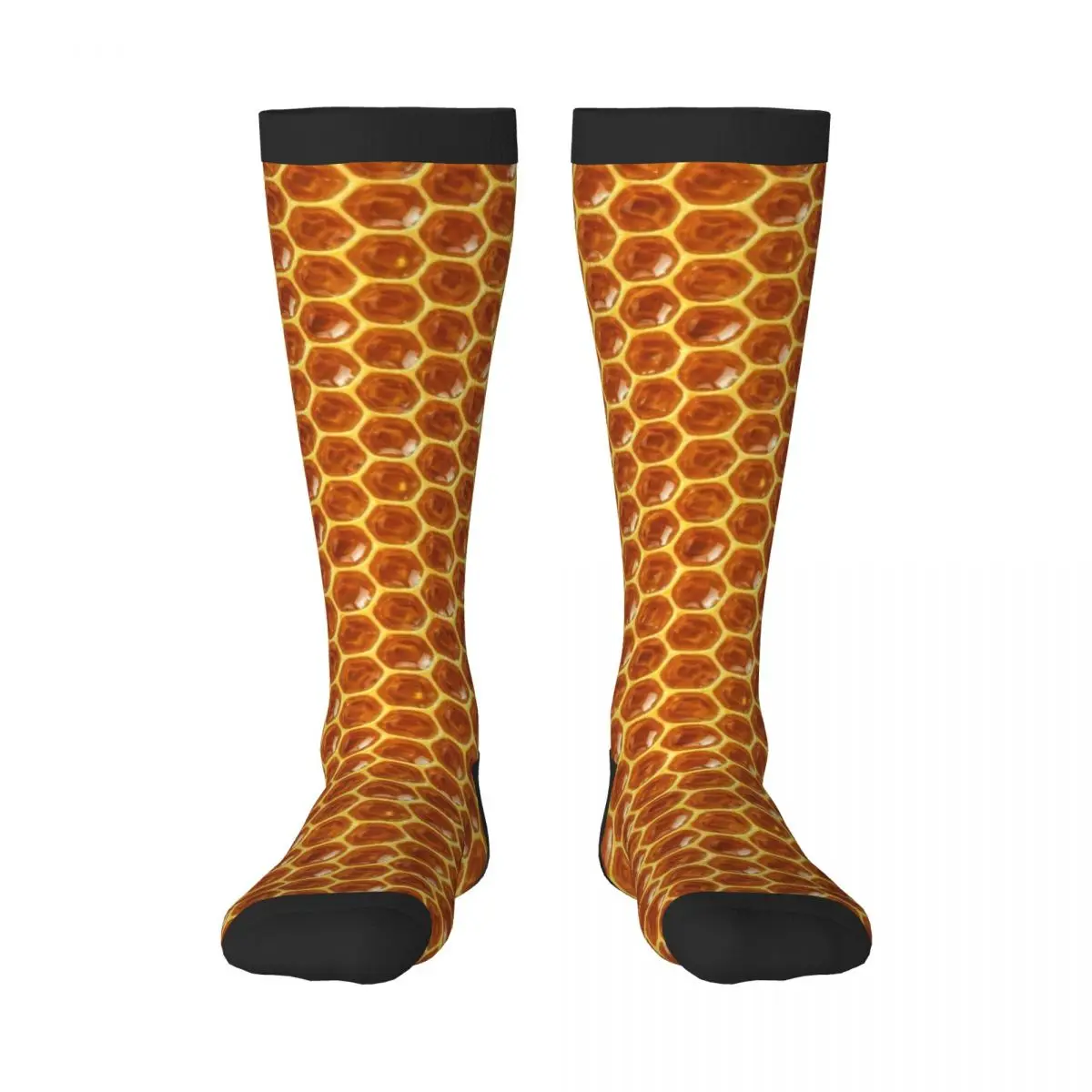 High Socks Honeycomb Texture Over Knee Socks Streetwear Long Hosiery for Daily