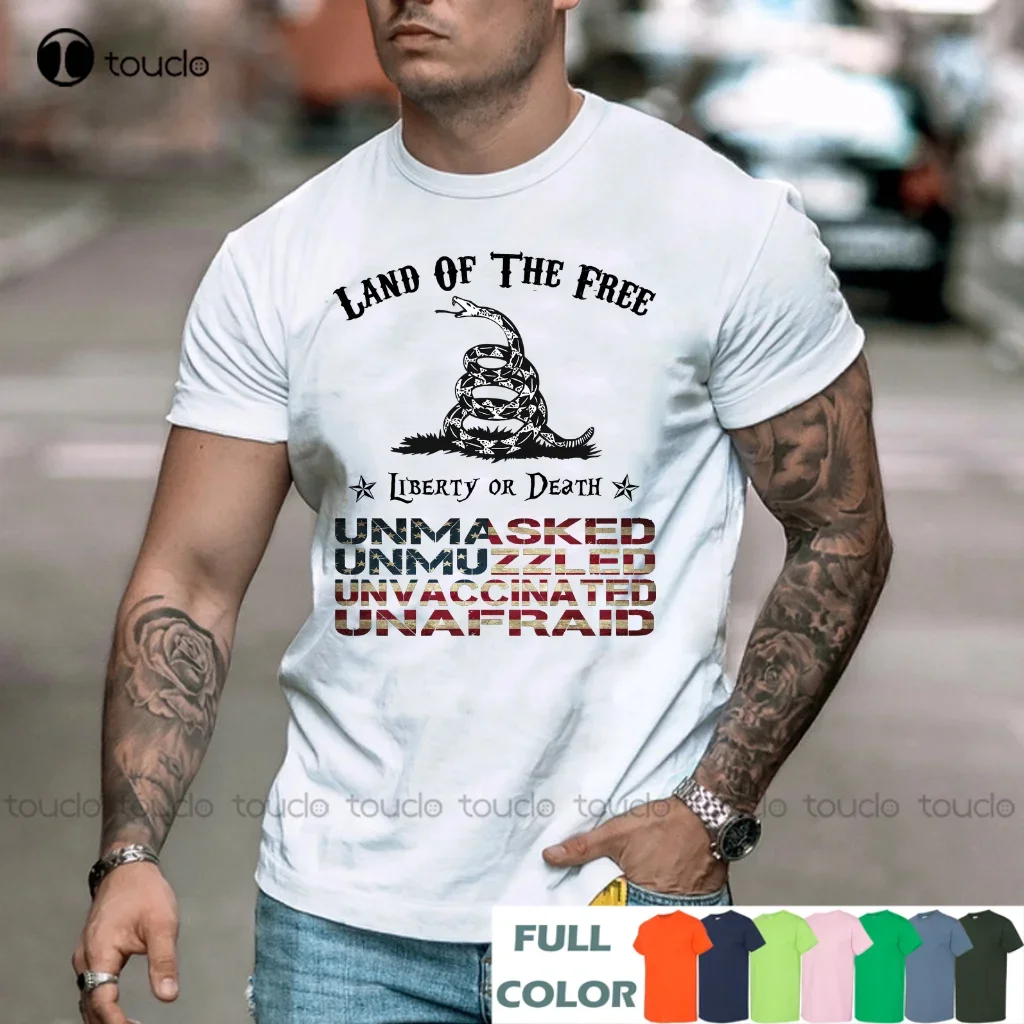 New Unmasked Unmuzzled Unvaccinated  No Vaccine Shirt Land Of The Free T-Shirt Cute Shirts