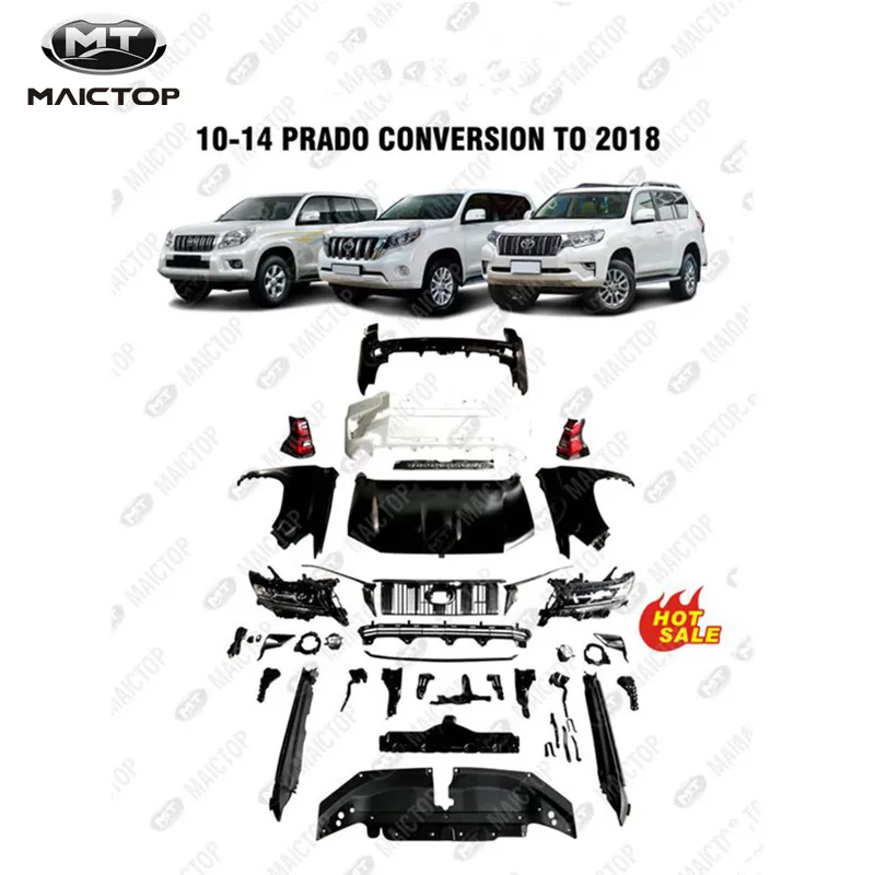 

Maictop Facelift Body Kits Car Bumpers to 2018 Upgrade Kit for Toyota for Land Cruiser Prado FJ150 GRJ150 2010-2017