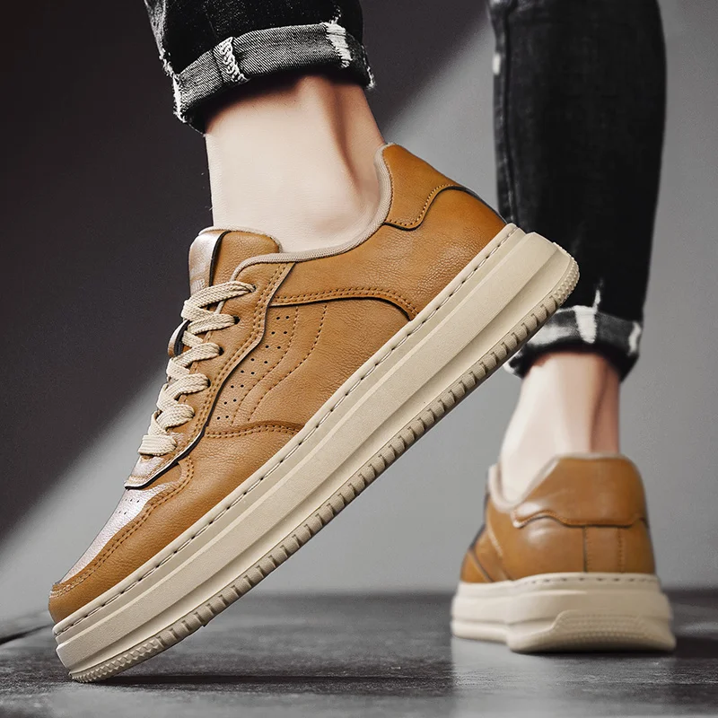 

2025 Flats Walking Men Shoes Leather Casual Shoes Men Barefoot Wide-toed Shoe Wider Toe Casual Sneakes Zapatos Para Hombre Male