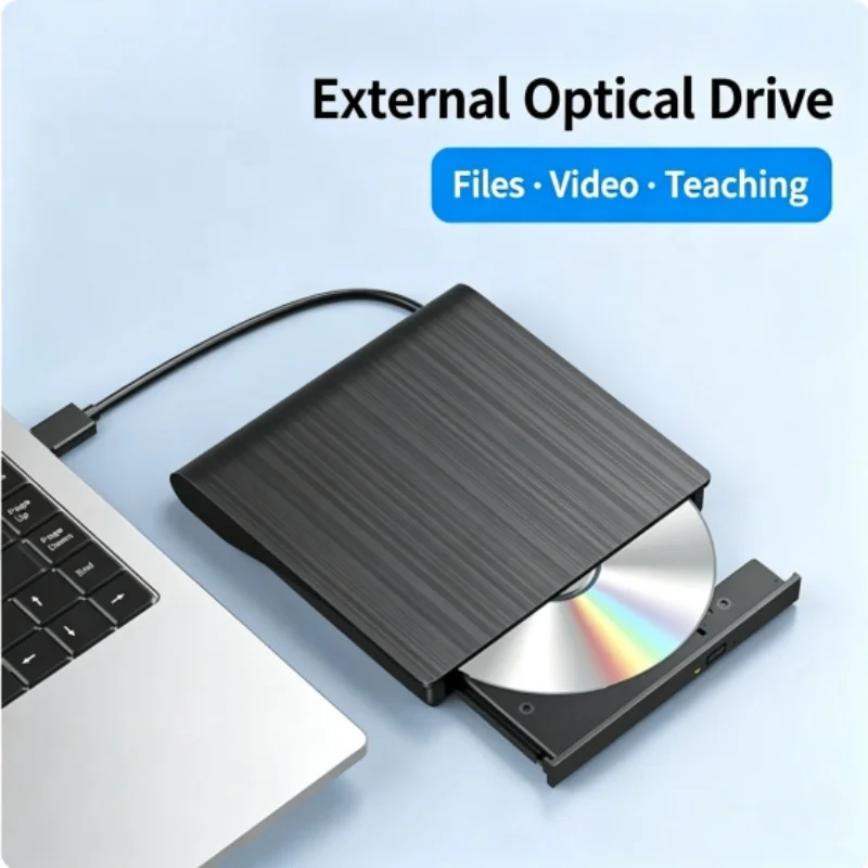 External DVD Writer for Notebook USB 3.0/Type-C Compatible CD Reading Optical Disc Recorder for Laptop