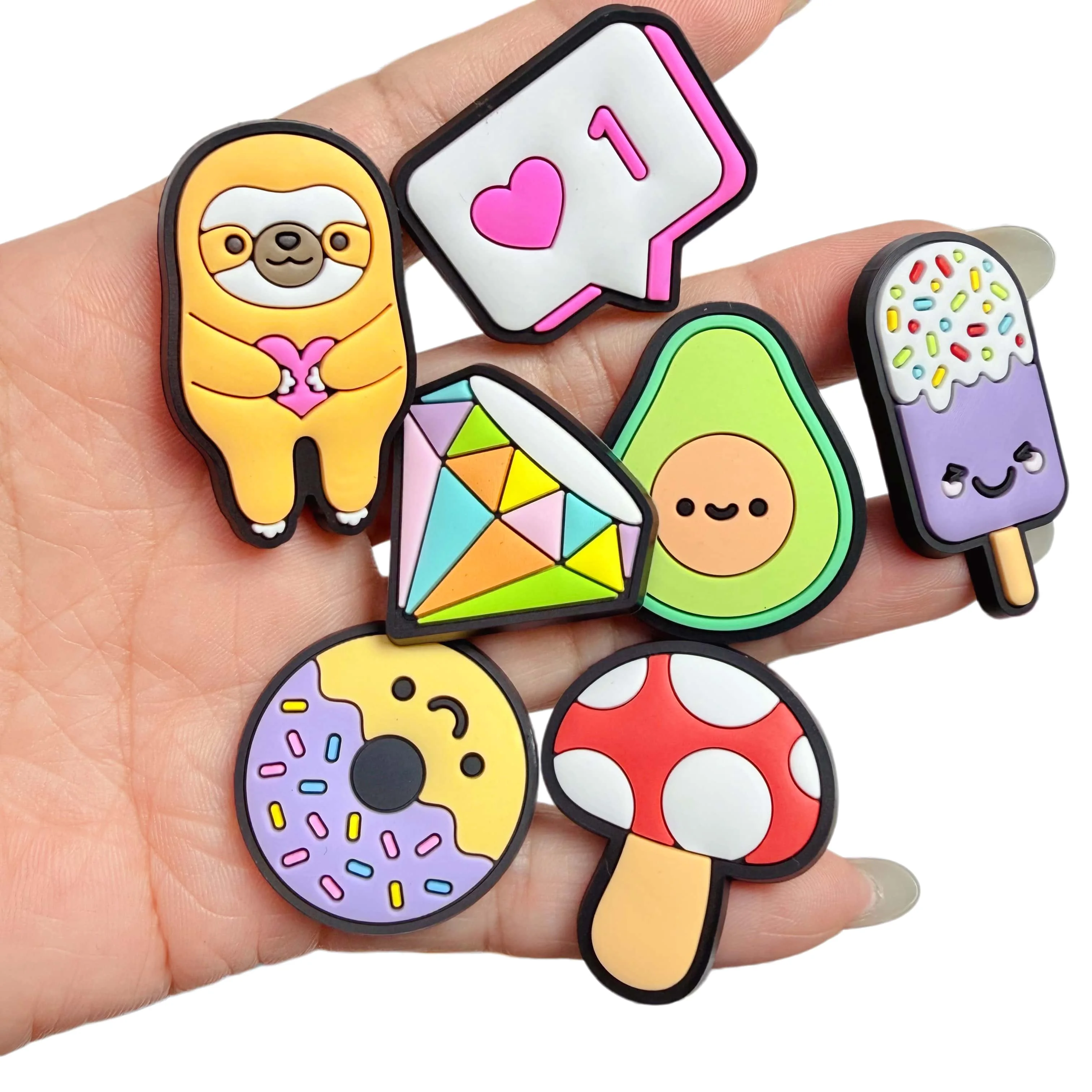 New Arrival 1-25Pcs Avocado Diamond PVC Shoe Buckle Charms Sun Fruit Adult Clog Decoration Fit Holiday Present