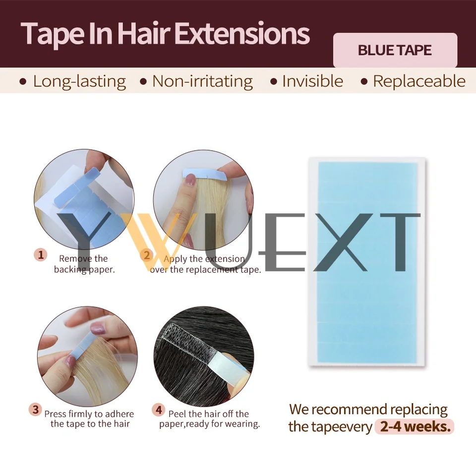 10 piezas/paquete Mini Extensiones de Cabello con Cinta, 12" 16" 20" Cabello Humano Real, Negro con Mechas Rubias, Invisible Skin Weft, No-Remy, Extensiones con Cinta 6