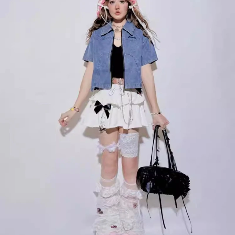 Original Design Layered Socks with Slightly Flared Versatile Hot Girl Lace Hollow Out Youthful Age-Reducing Leg Warmers ladies