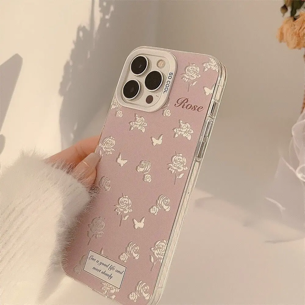 SEIRASSIM butterfly flowers shockproof phone case for iphone 16 pro max 15 plus 14 13 11 12 back cover for iphone xr xs x 7 8 se