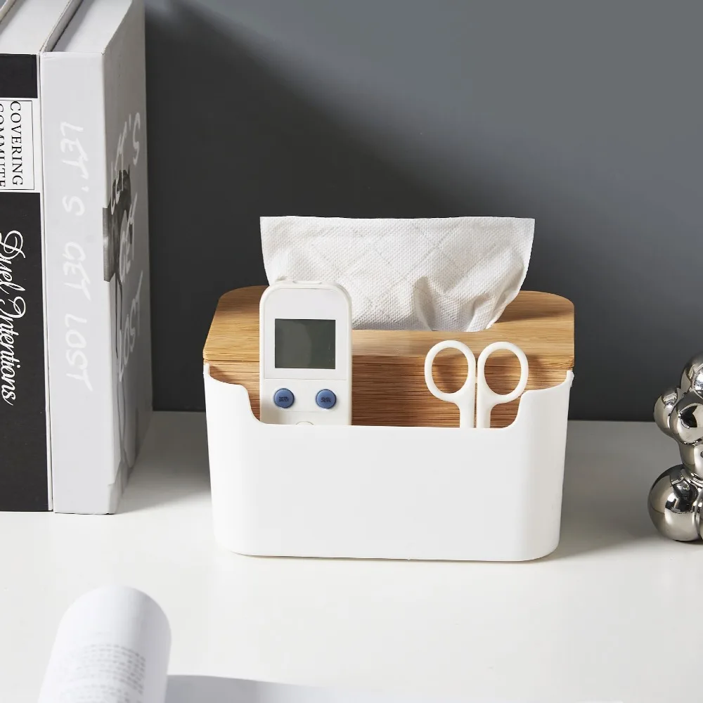 

New Multifunction Remote Controller Storage Box Cosmetic Storage Plastic Desktop Storage Box Tissue Box Holder