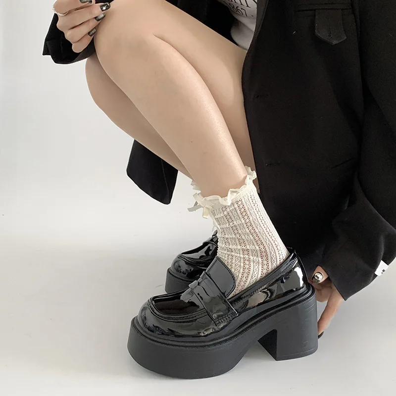 

Elevated Heel Mary Jane Small Leather Oes Women's Briti Sle Spring Autumn 2026 New Thi Bot Heightening Loers