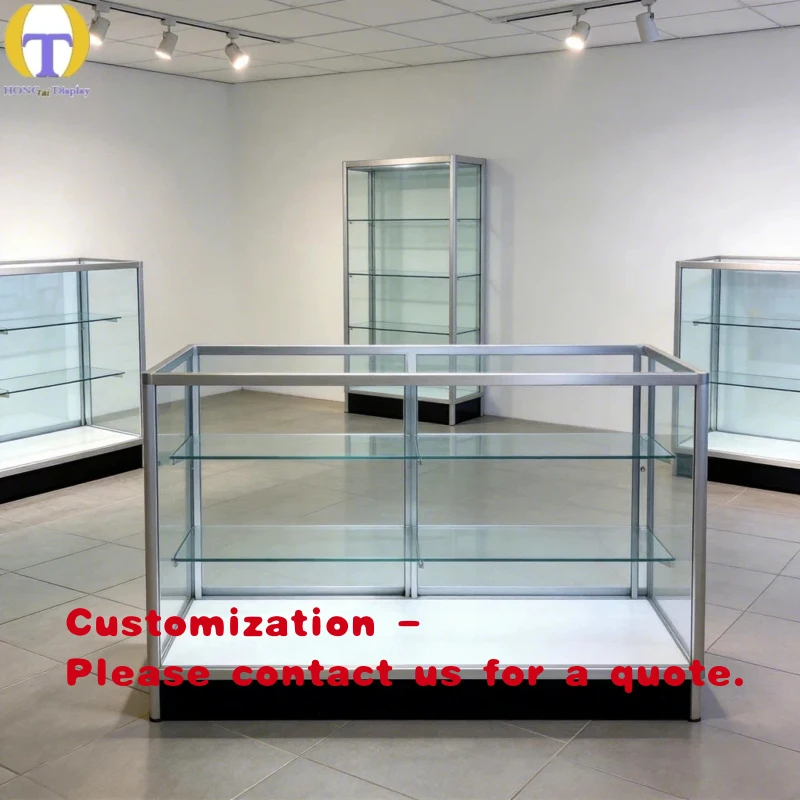 custom.Modern Frame Glass Showcase Cabinet 4 Feet 6 Feet Lockable LED Lit Display Smoke Shop Retail Shoppi