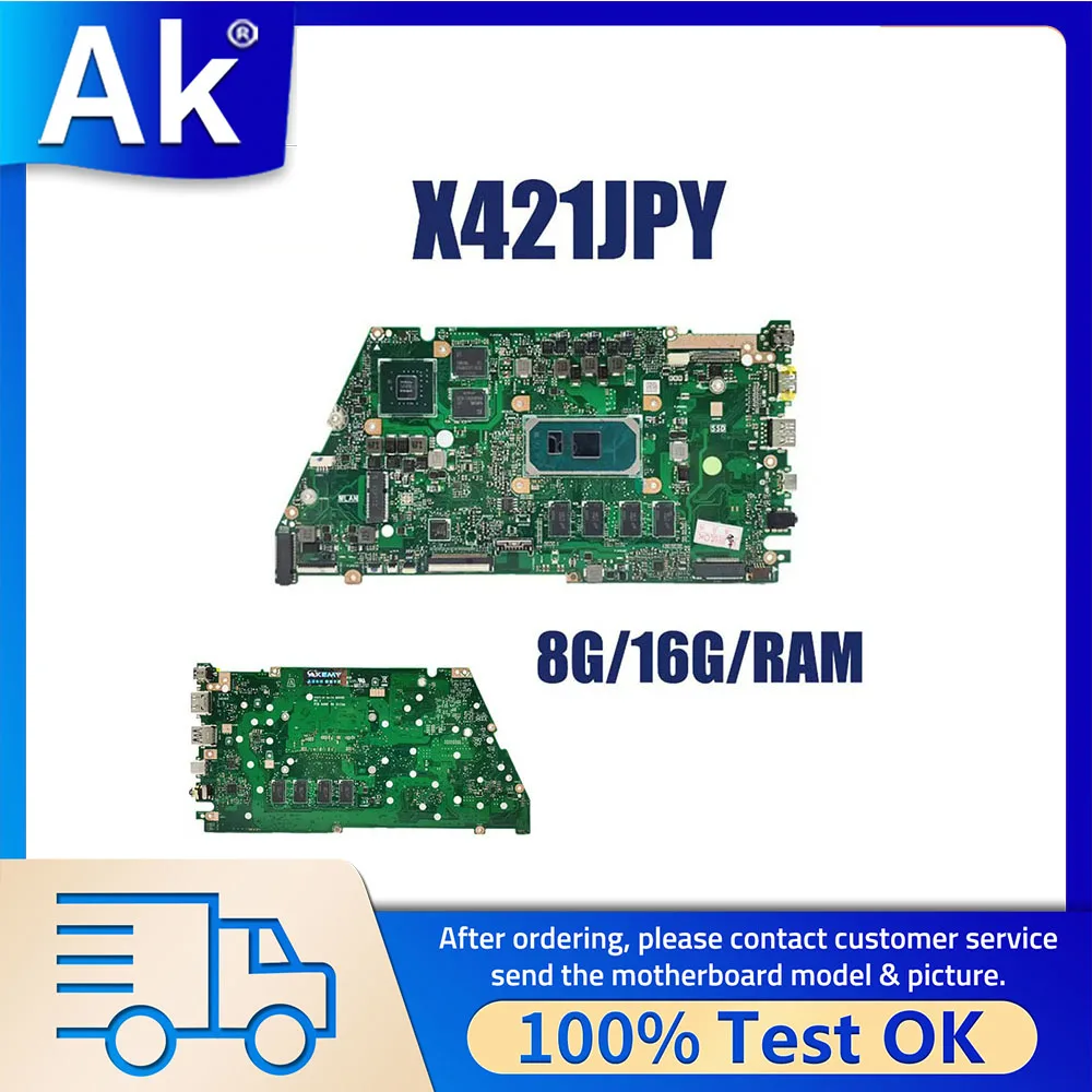 

Notebook Mainboard For ASUS X421JQ X421JFY X421JPY X421JQY X521JQ X521JQY R521JP Laptop Motherboard I5 I7 CPU 10th 8G 16G