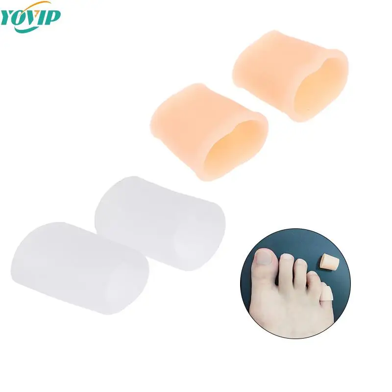 

2Pcs Silicone Gel Little Toe Tube Corns Blisters Corrector Pinkie Protector Gel Bunion Toe Finger Protection Gel Sleeve