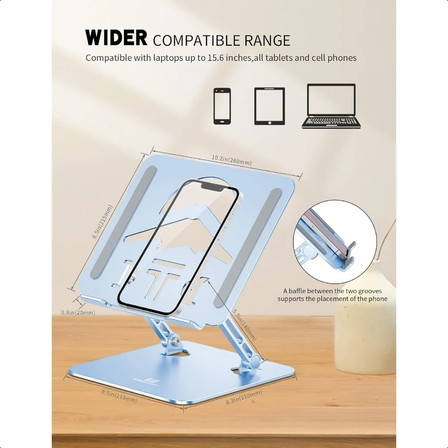 Supporto per laptop Supporto per laptop regolabile per scrivania Supporto per laptop pieghevole Supporto per computer portatile compatibile con Book Lenovo HP e
