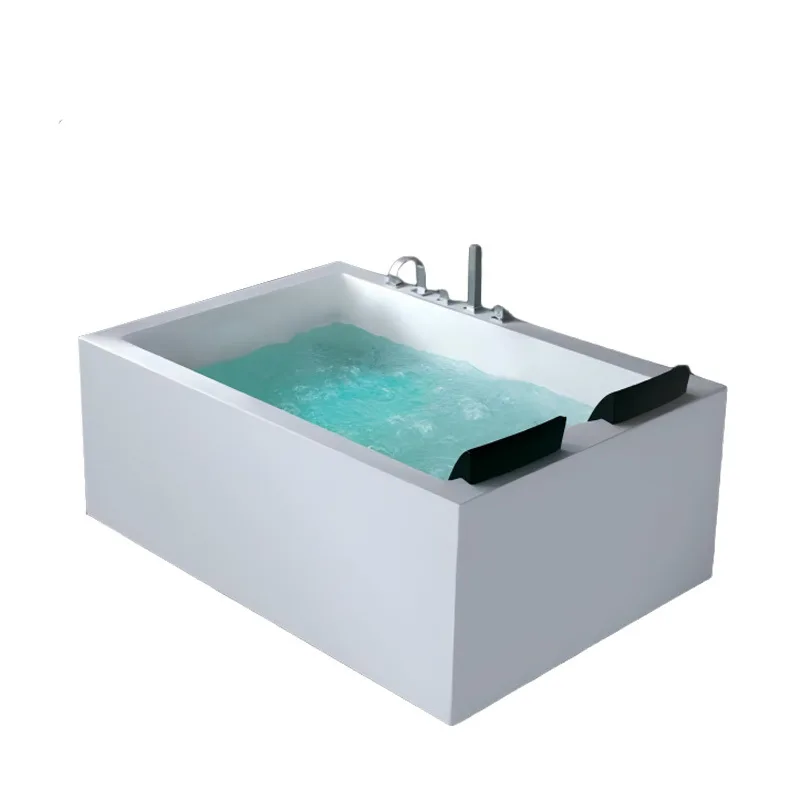 Three-sided skirt double massage surfing thermostatic bathtub acrylic colorful lamp bubble pool