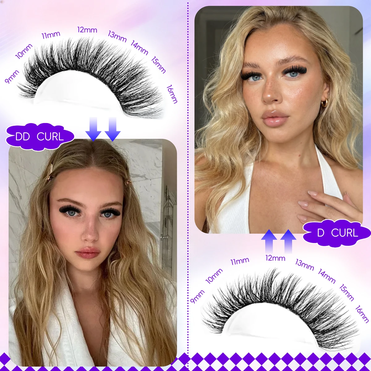 Wispy fluffy strands with rich texture, delicate radial lash clusters with 224 clusters. Great for manga, fox-eye and photoshoot