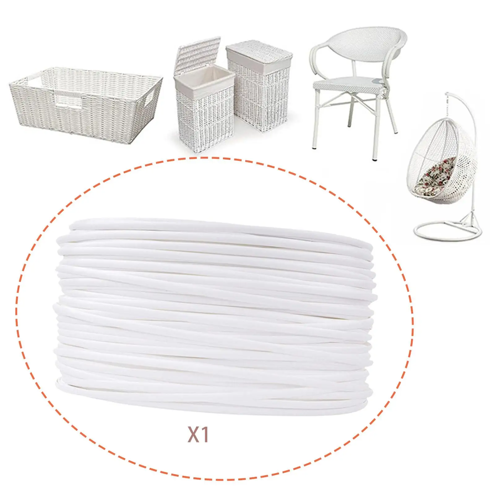 120 ft Wicker Repair Kit Basket Weaving Kit Decor Repair Supplies 8mm Width DIY Crafts Replacement for Table Garden recliner