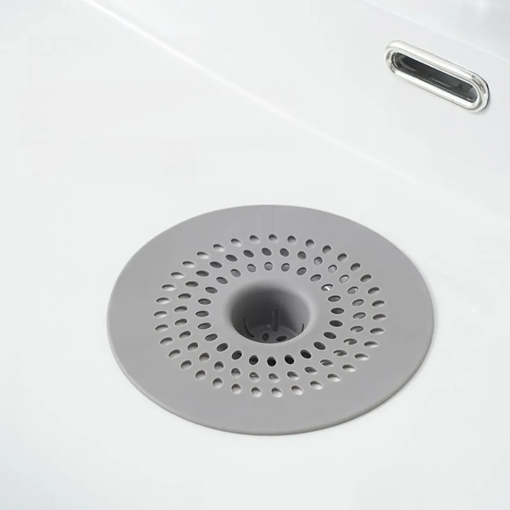Circular Silicone Drain Cover Non Slip Anti Clog Hair Filter for Kitchen Sink Bathroom Floor Sink Drain Shower Accessories