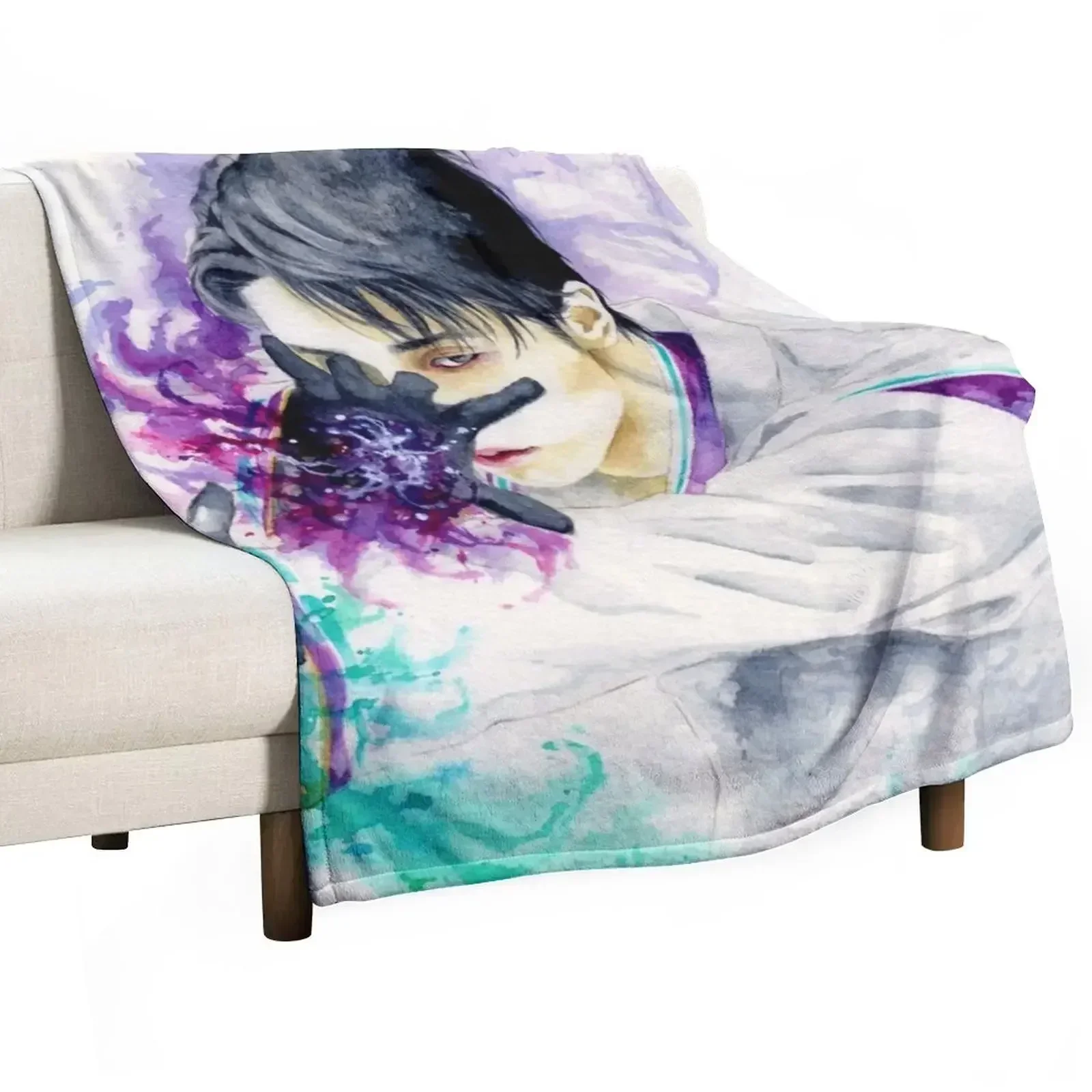 Yuzuru Hanyu - Seimei Throw Blanket Shaggy Fashion Sofas Custom valentine gift ideas Blankets