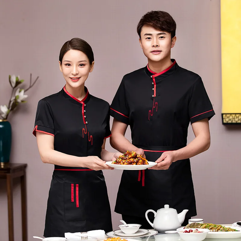 Waiter Workwear Short-Sleeved Hotel Chinese Restaurant Catering Clothing Hot Pot Restaurant Summer Women's Tea House