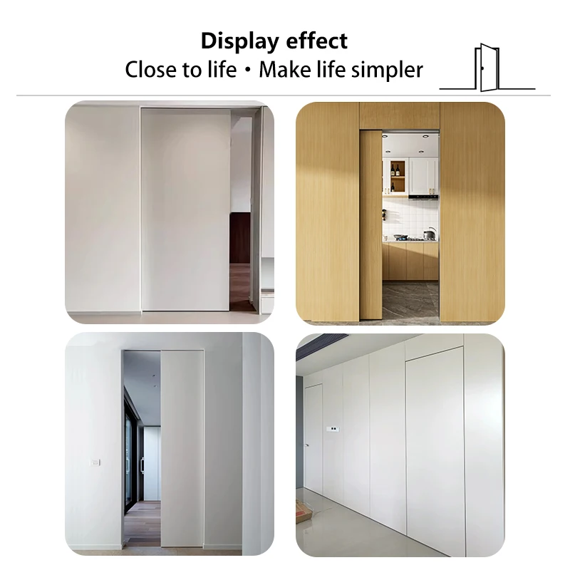 Invisible Sliding Door Rail Electric Bidirectional Buffer Track System For Wardrobe Bedroom Bathroom Hallway Flat Door Kit