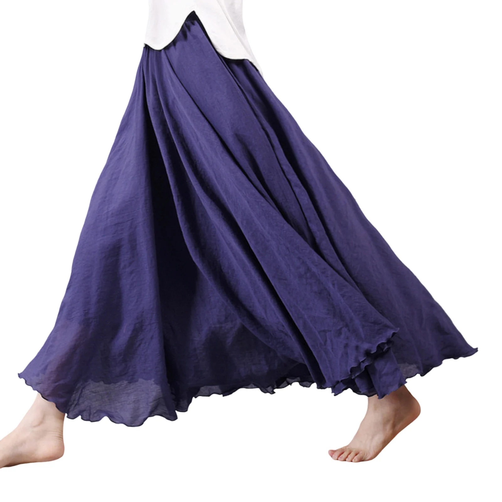 

Women's Hemline Long Skirt Bohemian High Waist Skirt for Summer Beach Holiday