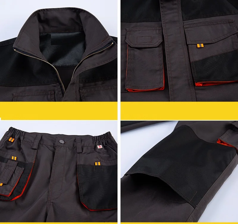 Working Suit For Mechanic Multi Pockets Working Jacket And Pants For Men Welder Working Clothes Long Sleeve Workshop Uniforms4xl