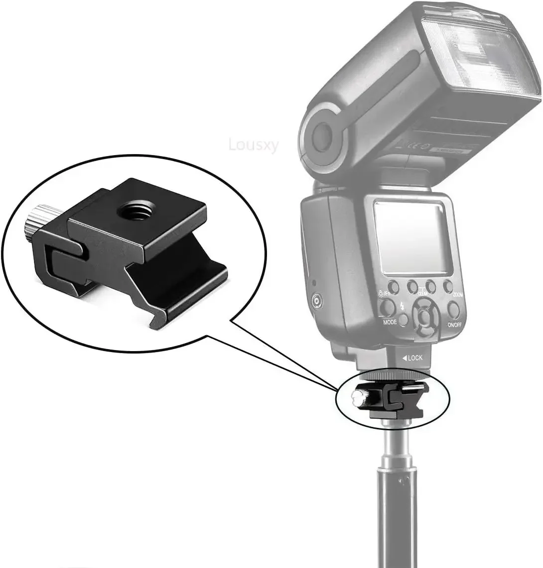 Camera Metal Cold Shoe Flash Stand Adapter with 1/4\