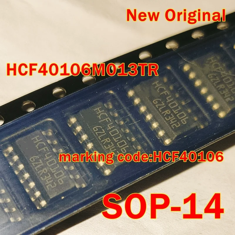 

1pcs to 100pcs HCF40106M013TR HCF40106M HCF40106BM1 SOP-14 New Original marking code:HCF40106 HEX SCHMITT TRIGGER