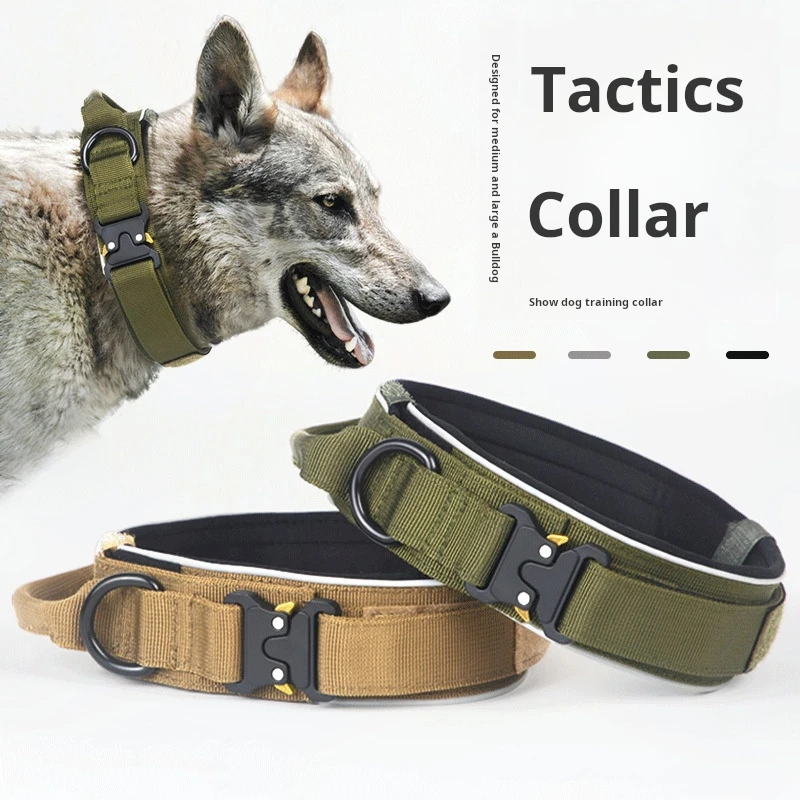 Tactical Dog Collar, Sturdy, Anti-Breakaway, Explosion-Proof, Medium and Large Dog Leash, Horse Dog, Golden Retriever, German Shepherd Dog Collar