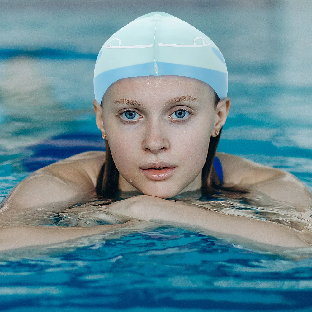 

2 Pcs Swimming Cap Silicone Waterproof Stretch Hat Universal Durable Caps