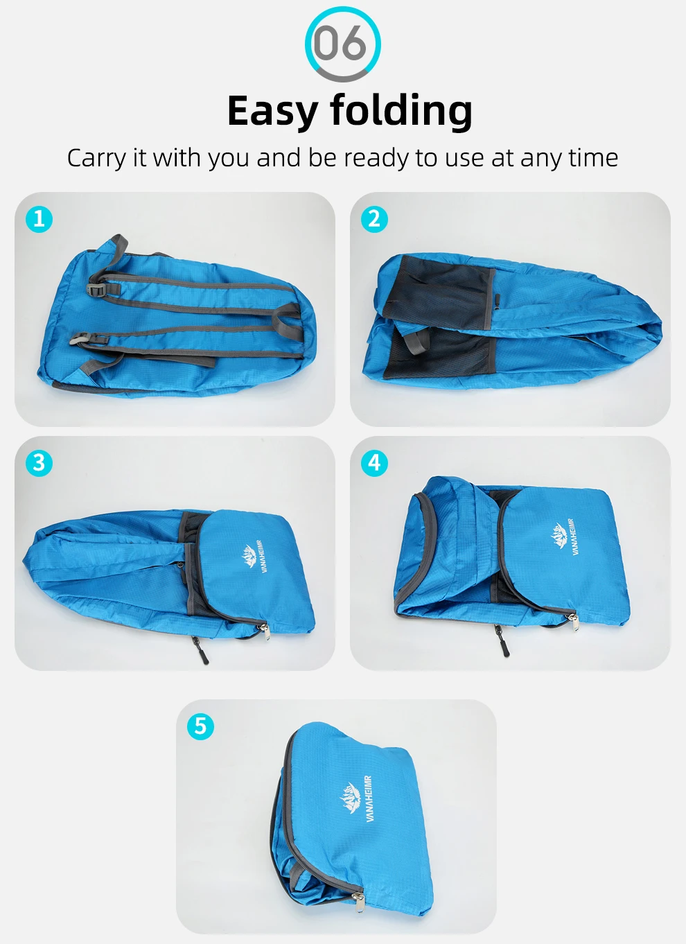 23l packbarer Rucksack faltbare ultraleichte Outdoor-Reisetasche großer zusammen klappbarer Rucksack Wander reise rucksack Bergsteiger-Tages rucksack Geringes Gewicht hohe Kapazität Wasserabweisendes Gewebe Top Punc – Detail 9