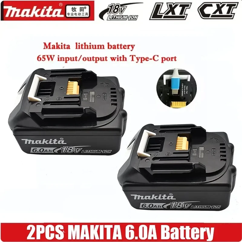 

Original Makita 18V lithium battery with type-c port 65W input/output suitable for Makita BL1860 BL1850 in the Makita model