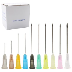 100pcs Dispensing Needles pointed injection needle transparent syringe bayonet needle with transparent cap, glue tool