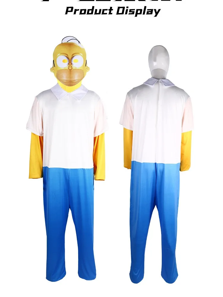 Simpsons fly loween roupa de performance de desenho animado macacão de poliéster conjunto de fantasia de fone de ouvido para mulheres roupas étnicas de palco