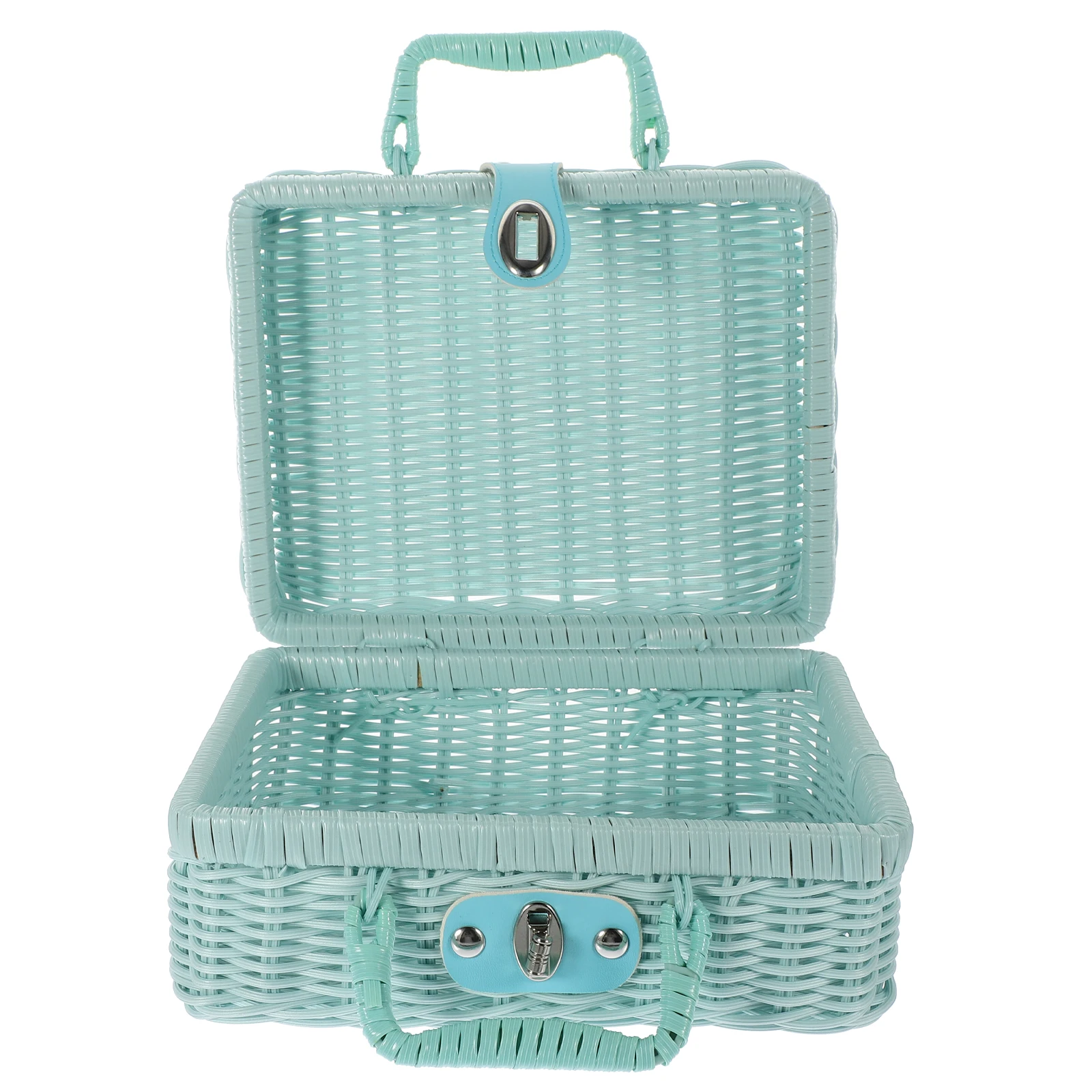 

Large Capacity Woven Storage Basket Vintage Handwoven Suitcase Pp Pe Material Home Office Organizer Picnic Hamper Imitation