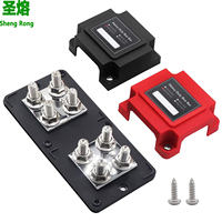 Heavy Duty 400A 48V Bus Bar Power Distribution Block Ground Busbar Box M10 Terminal Studs Module Design for Automotive R