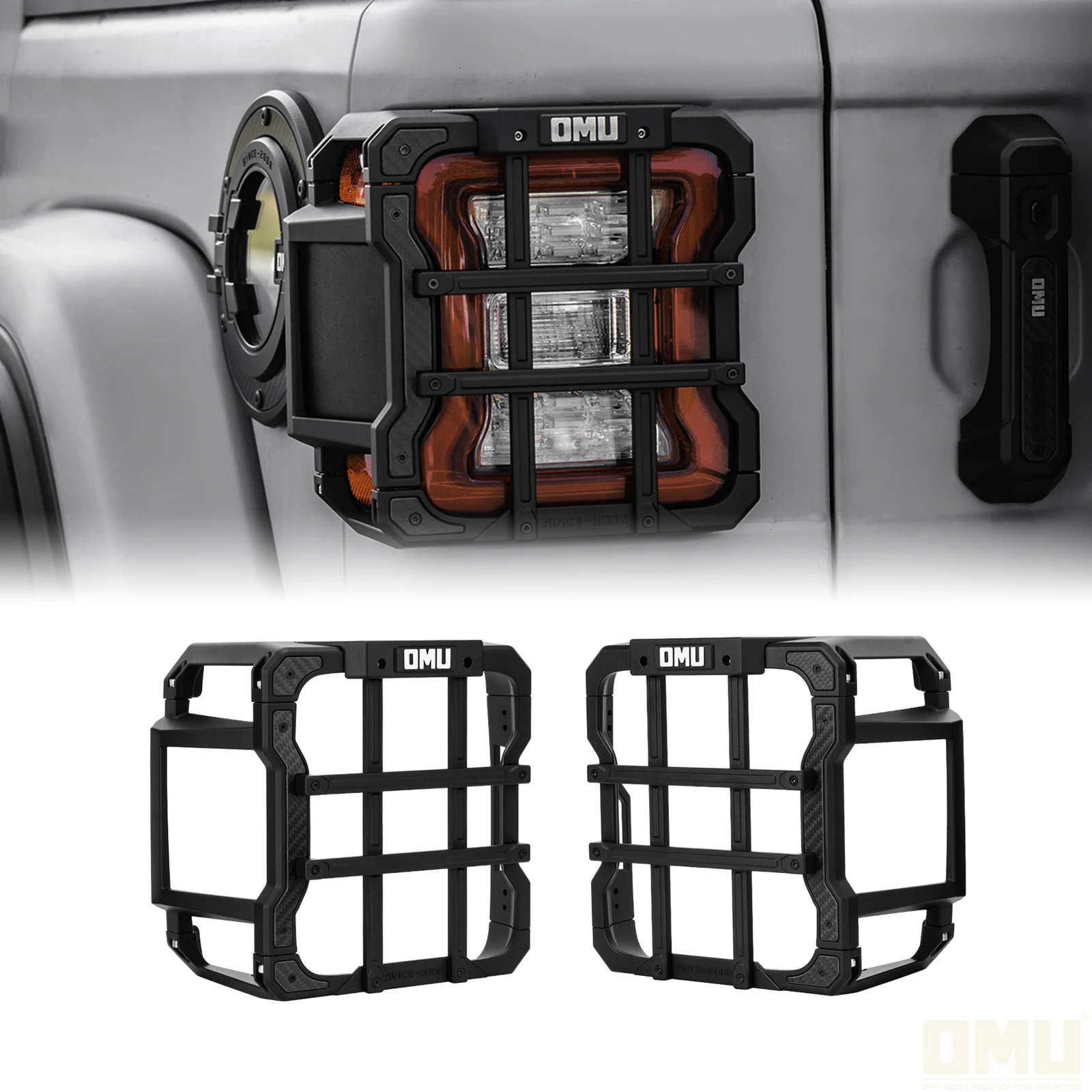 OMU 4x4 الألومنيوم الضوء الخلفي واقية قذيفة ل جيب رانجلر JL/JLU 2018-2024 على الطرق الوعرة لمبة خلفية حماية الحرس الملحقات #1