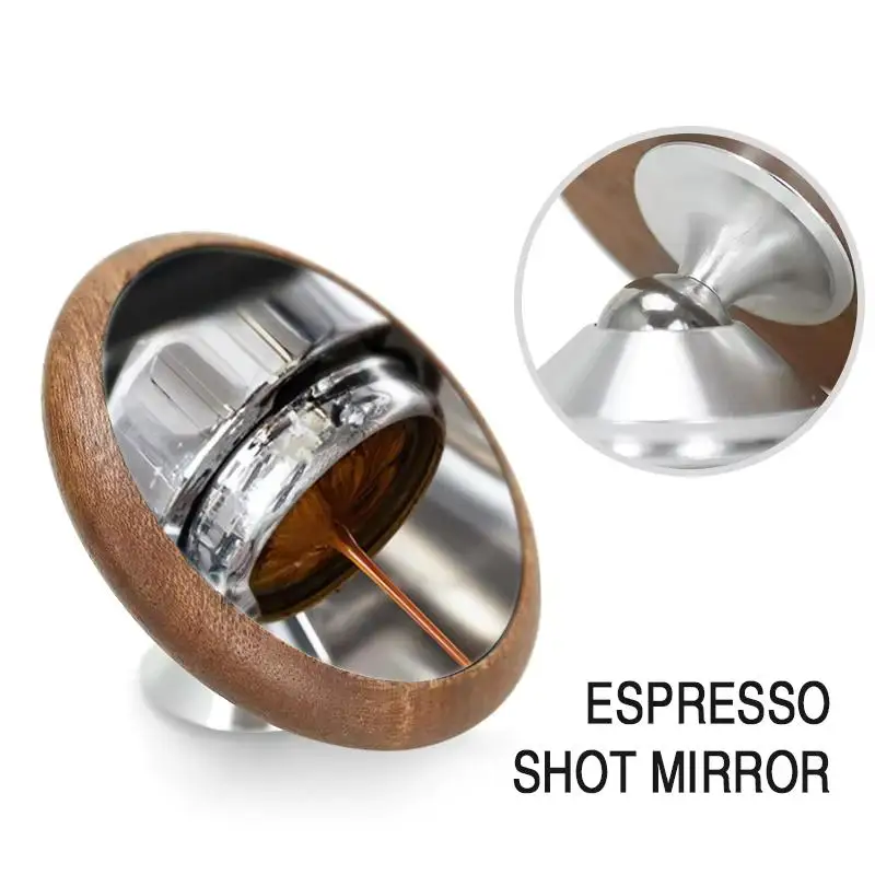 Magnetic Espresso Extraction Mirror Anti-Scratch Monitoring Lens for Bottomless Portafilter Cafe Home Coffee Brewing Use