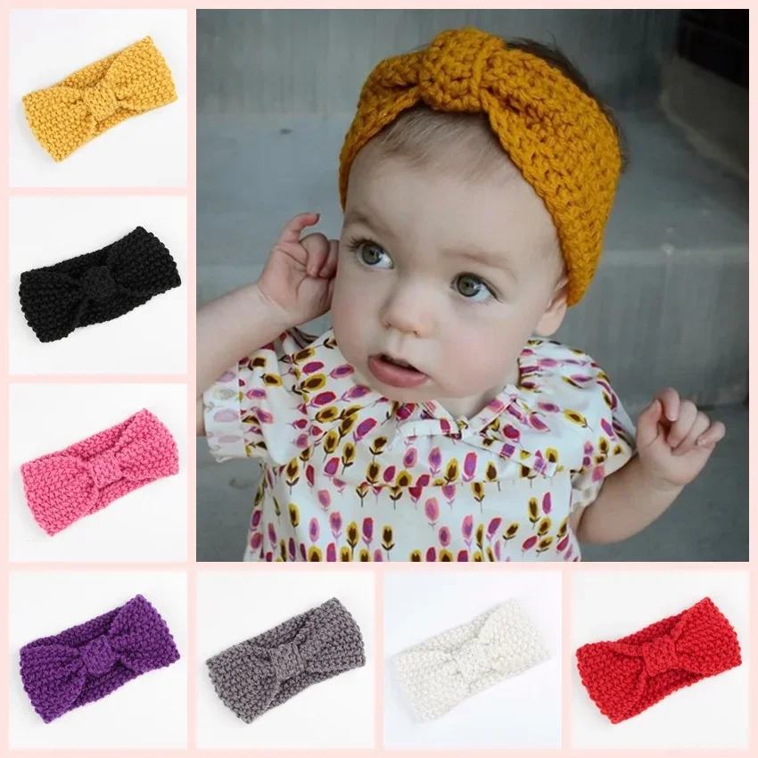 Baby Girl Knit Crochet Turban Headband Winter Warm Headbands Hair Accessories For Newborns Hair bands Hairband Headwear