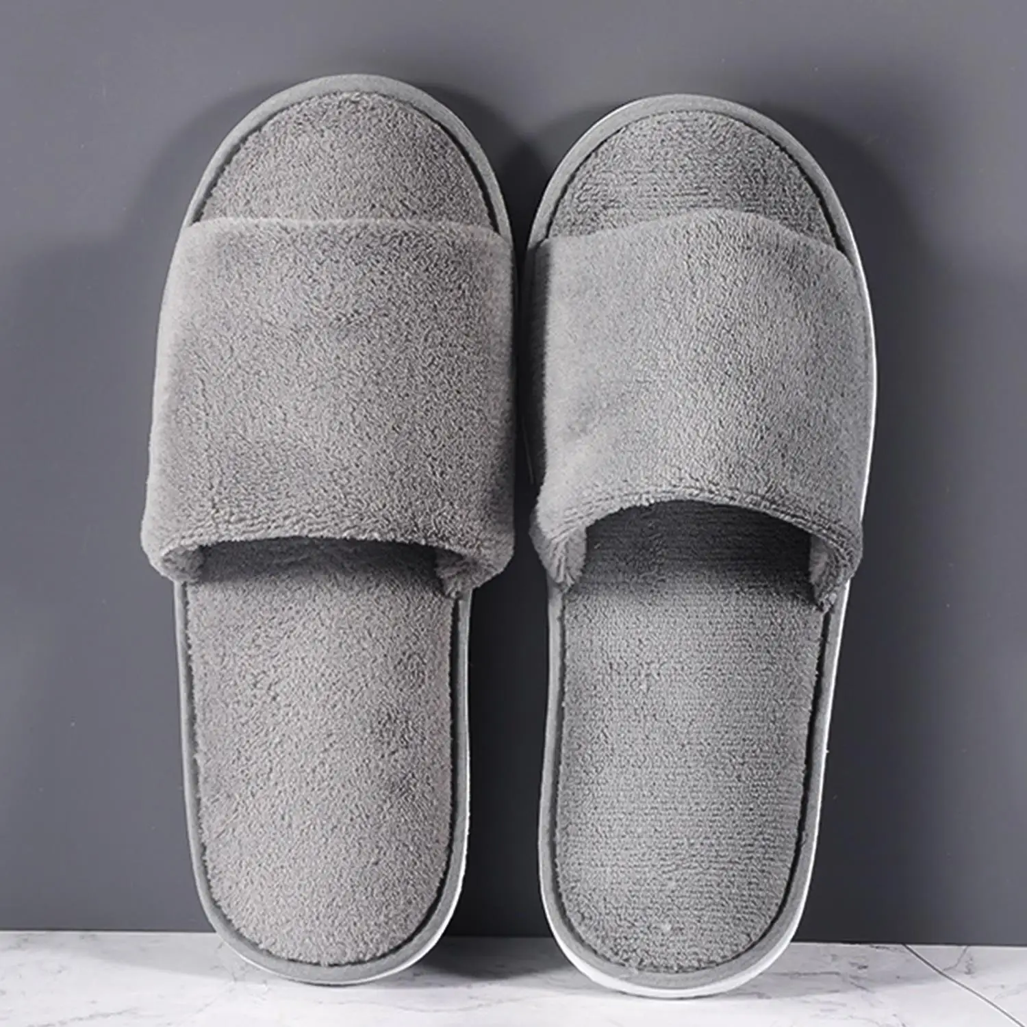 

Fashion Plush Slippers For Women Men Indoor Light Warm Plush Home Slippers Fluffy Flat Slippers Couple Indoor Grey Coffee Color