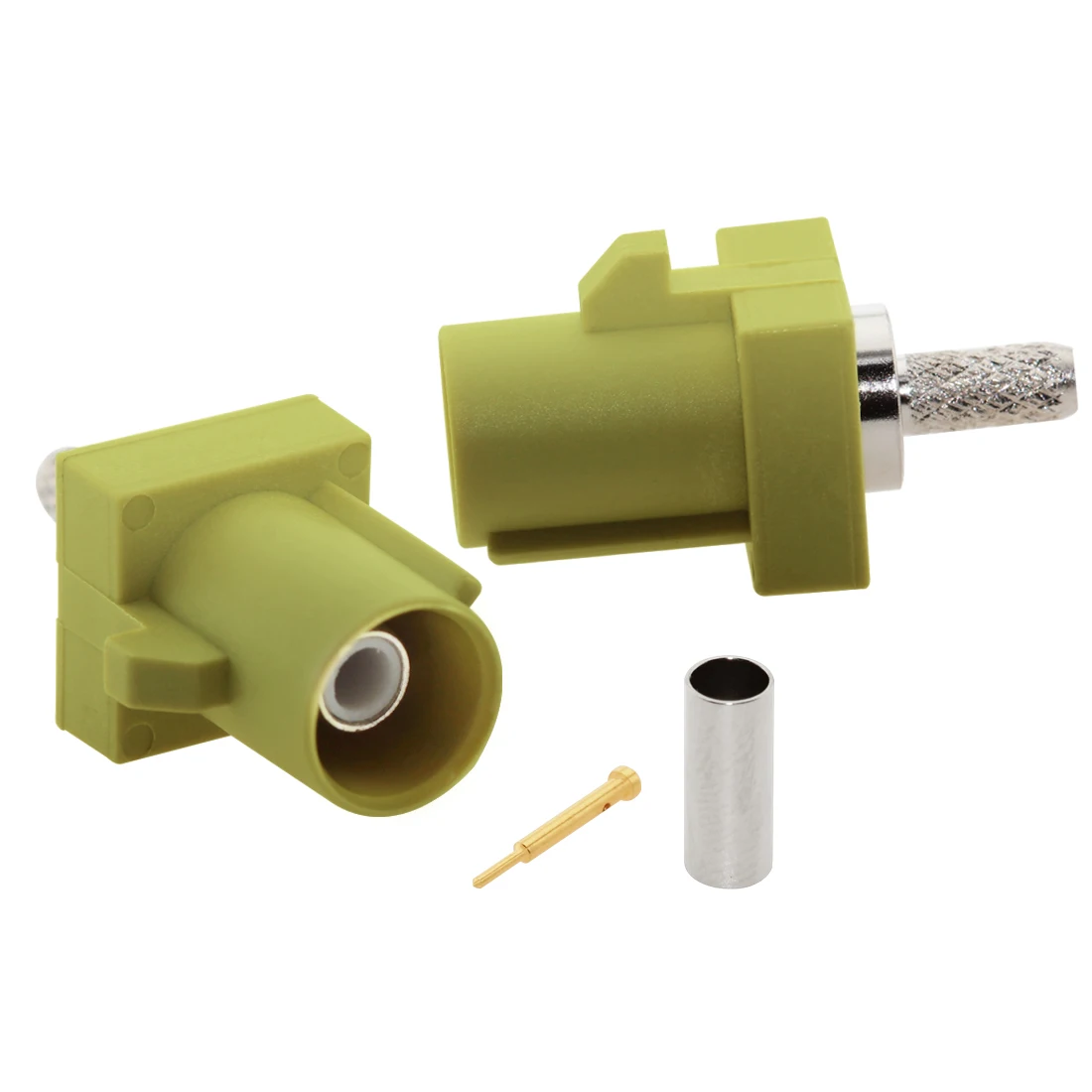 JINYINGHUA 10 STÜCKE Neue wasserdichte Fakra A/B/C/D/F/G/H/I/K/Z Buchse Kopf Rechtwinklig 90 ° Buchse 50 Ohm Drahtverbinder Geeignet for RG174 RG316 LMR100 Kabel(WP Fakra C F90