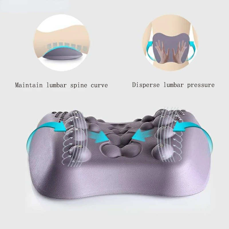 Waist Massager Home Lumbar Disc Pain Spine Massage Pillow Correction Lumbar Traction Device Instrument Lumbar Massager