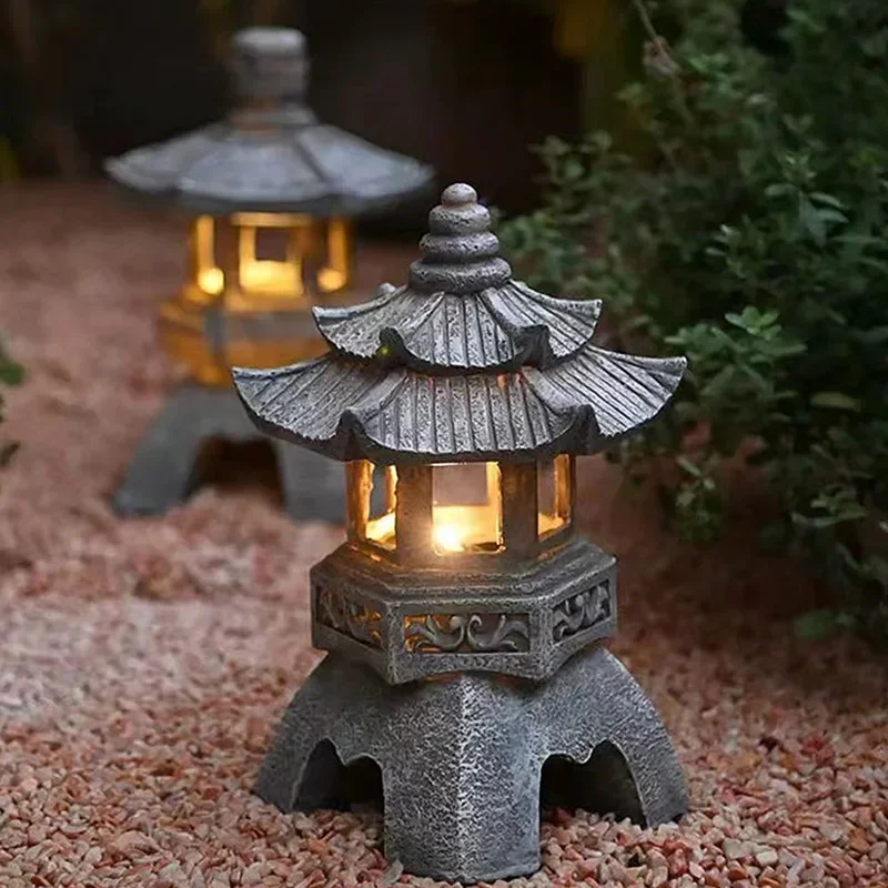 YYHC-Chinese courtyard decoration palace lantern solar pagoda Zen light garden stone lamp creative palace lantern