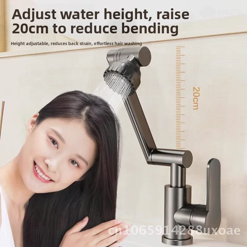 Lucky Cat Stainless Steel Kitchen Bathroom Wash Basin Faucet Hot Cold Adjustable Modern Minimalist Design above Counter