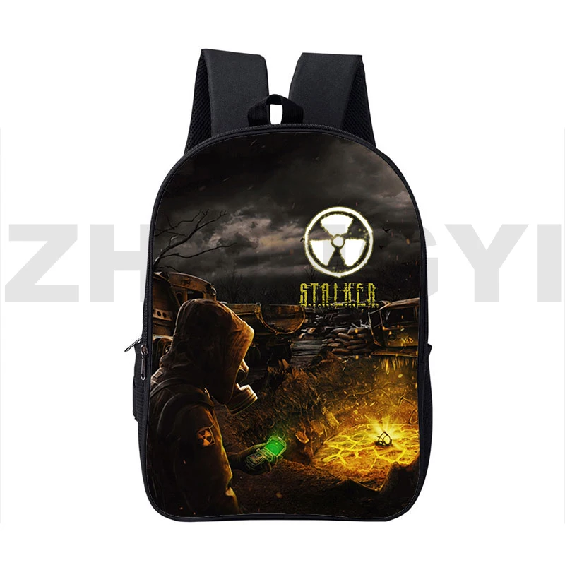 Fashion 3D Print Anime Zipper Game Stalker 2 Shadow of Gun Bag Cartoon S.T.A.L.K.E.R. 2 Backpacks 16 Inch School Bags Teenager