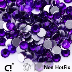 DUCRYSTAL SS6-SS30 Purple Glitter Crystal Glass Rhinestone Non hot fix Flatback