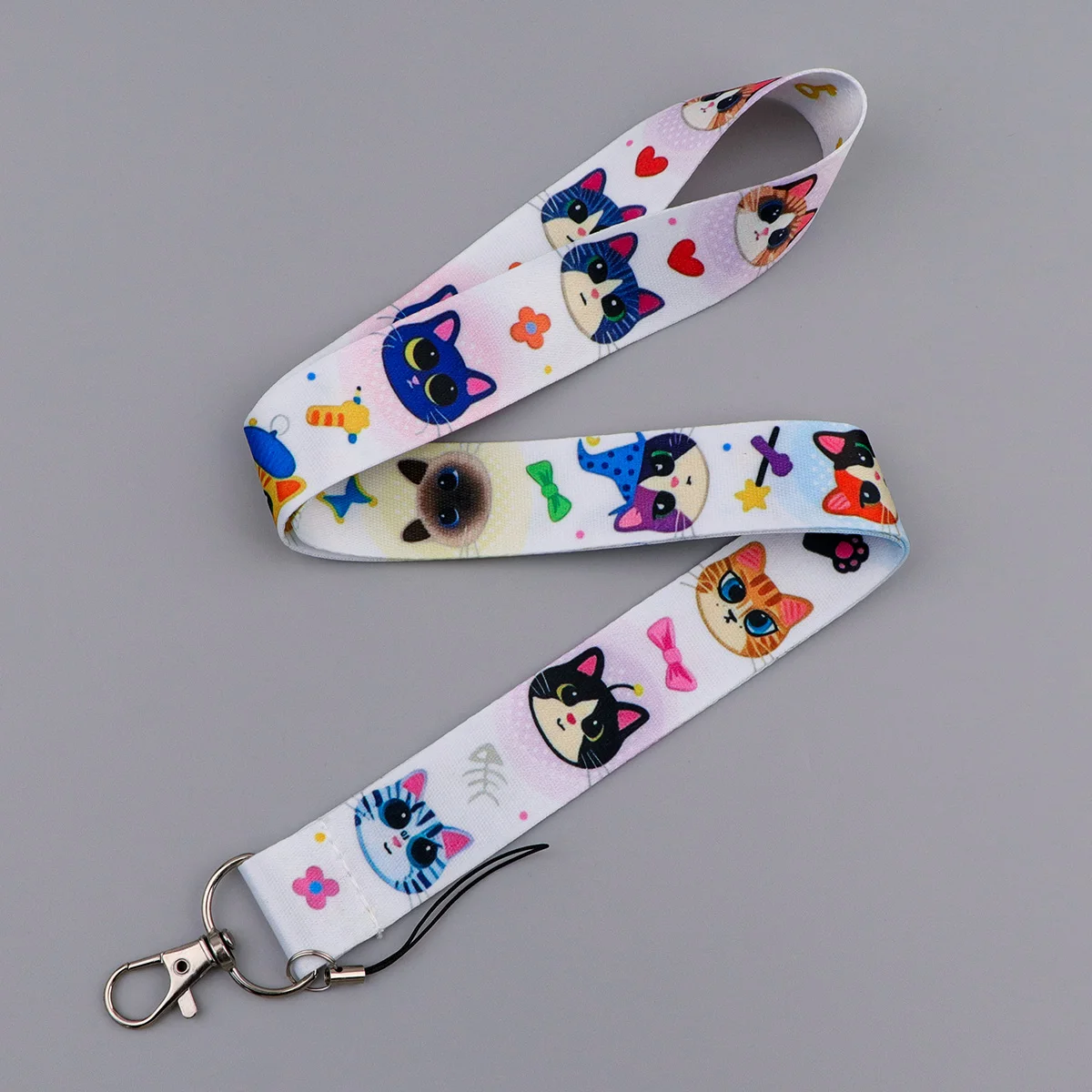 Cute Hand Drawn Pet Animal Lanyard Neck Strap Keychain ID Card Cover Badge Holder Mobile Phone Hang Rope Keyring Accessories