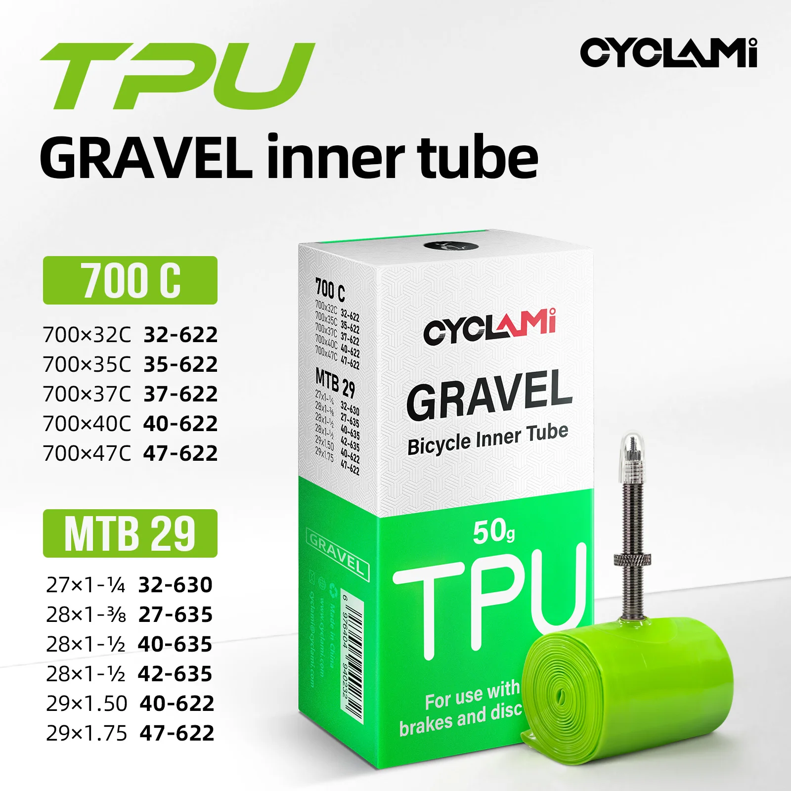 AliExpress CYCLAMI Removable Bike TPU Inner Tube Road MTB 29 Tire French Valve 45mm For Gravel 700C 32C 35C 37C 40C 47C Super Light