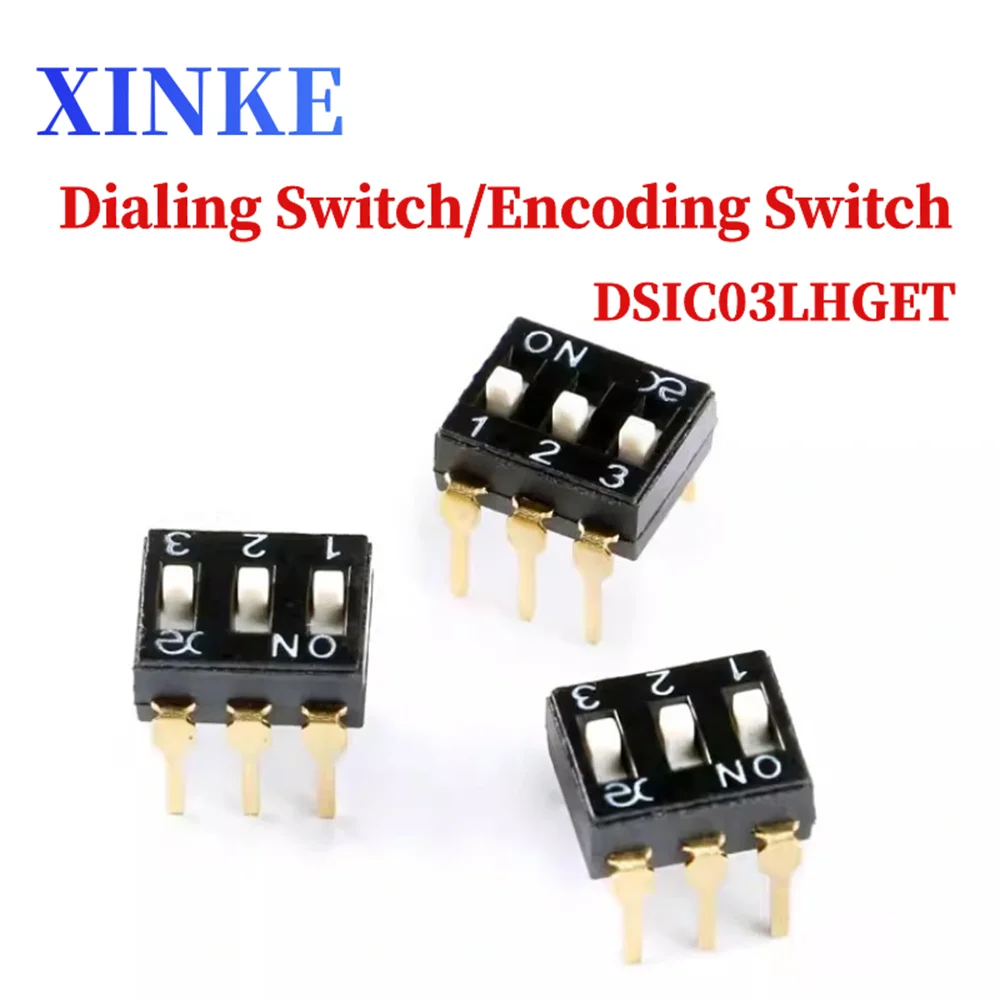 Original DSIC03LHGET 2.54mm pitch 3-bit three-digit high push in-line DIP switch code