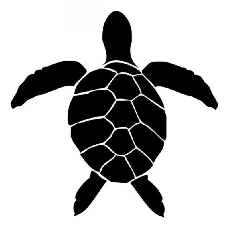 Car Stickers Sea Turtle Hawaiian Fashion PVC Car Decoration Accessories Stickers Creative Waterproof Black/white,14cm*14cm